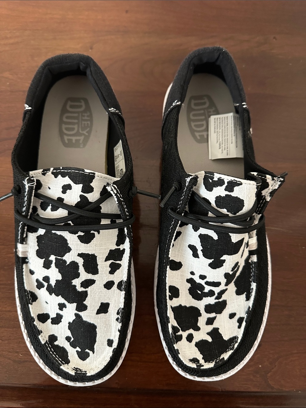 Women’s Cow Print Hey Dude’s
